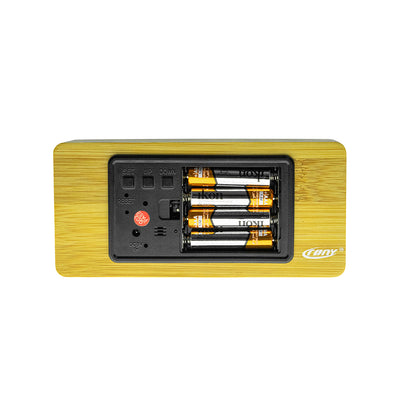 CRONY NEW1299  Clock with red light Digital LED   BT Alarm Clock With  Wireless Charging Wooden Clock
