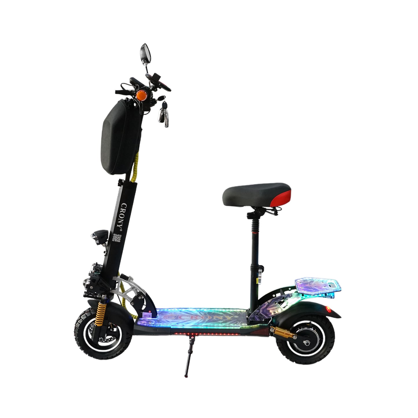CRONY V10+ LED 1500W 10-inch Wide Tire High Configuration E-Scooter, High-Speed Electric Scooter for Outdoor Roads with Bluetooth Speaker.