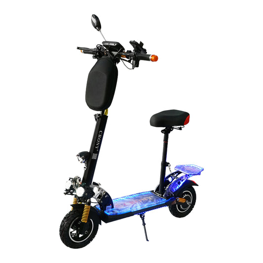 CRONY V10+ LED 1500W 10-inch Wide Tire High Configuration E-Scooter, High-Speed Electric Scooter for Outdoor Roads with Bluetooth Speaker.