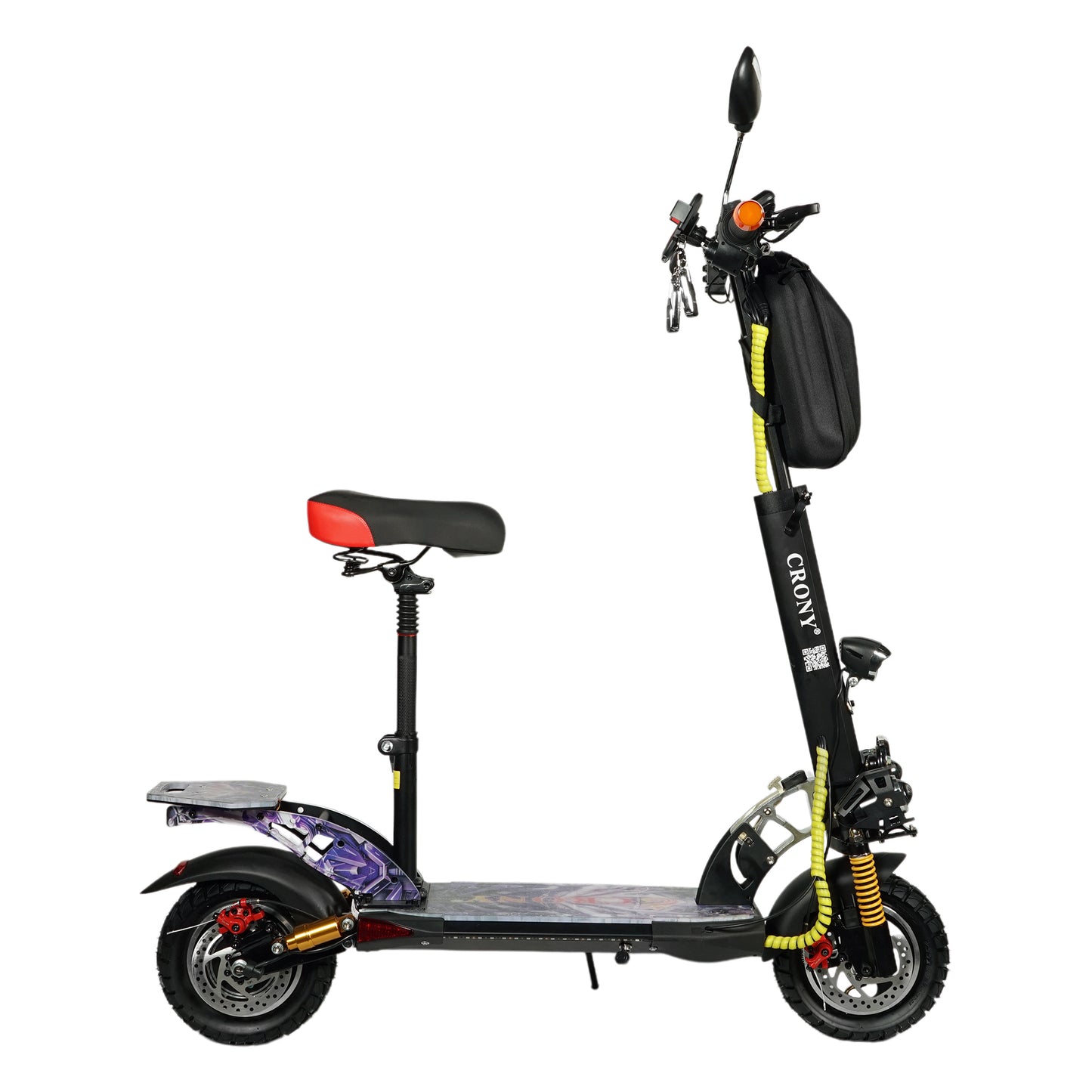 CRONY V10+ LED 1500W 10-inch Wide Tire High Configuration E-Scooter, High-Speed Electric Scooter for Outdoor Roads with Bluetooth Speaker.