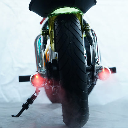 دراجة نارية كهربائية للأطفال CRONY EL-MB03C بطبقة فضية هارلي مع تطبيق بلوتوث وأصوات محرك ودخان مزيف وضوء LED