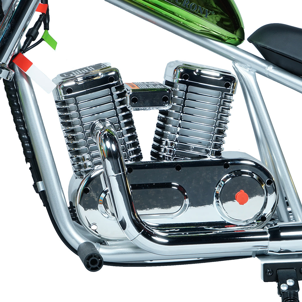 دراجة نارية كهربائية للأطفال CRONY EL-MB03C بطبقة فضية هارلي مع تطبيق بلوتوث وأصوات محرك ودخان مزيف وضوء LED