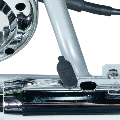 دراجة نارية كهربائية للأطفال CRONY EL-MB03C بطبقة فضية هارلي مع تطبيق بلوتوث وأصوات محرك ودخان مزيف وضوء LED