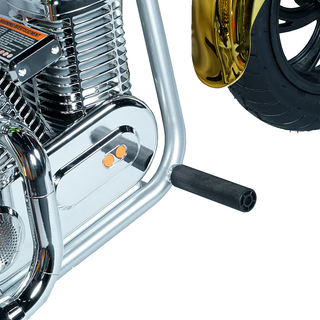 دراجة نارية كهربائية للأطفال CRONY EL-MB03C بطبقة فضية هارلي مع تطبيق بلوتوث وأصوات محرك ودخان مزيف وضوء LED