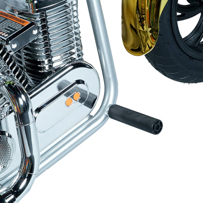 دراجة نارية كهربائية للأطفال CRONY EL-MB03C بطبقة فضية هارلي مع تطبيق بلوتوث وأصوات محرك ودخان مزيف وضوء LED