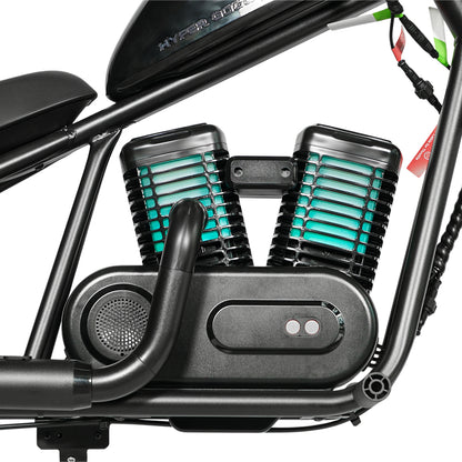 كروني EL-MB03P للأطفال هارلي طلاء أسود مع تطبيق صوت بلوتوث ودخان مزيف ضوء LED