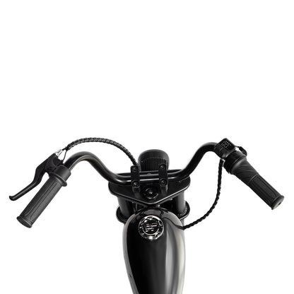 كروني EL-MB03P للأطفال هارلي طلاء أسود مع تطبيق صوت بلوتوث ودخان مزيف ضوء LED