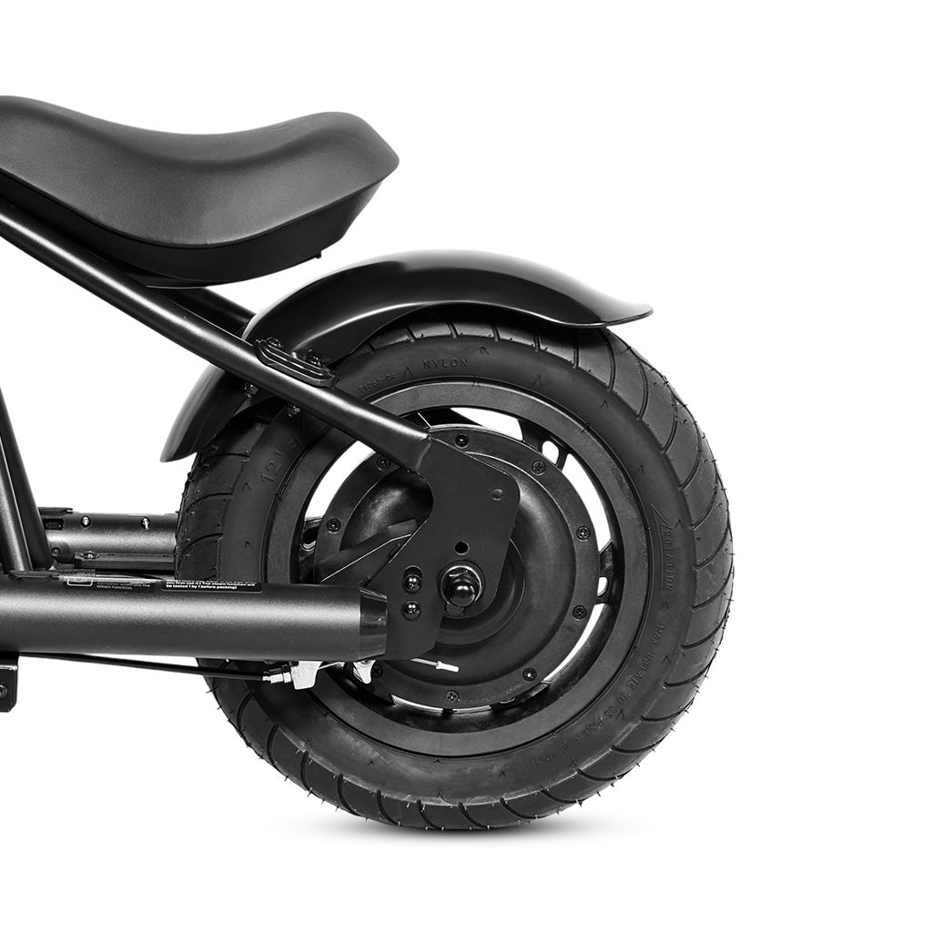 كروني EL-MB03P للأطفال هارلي طلاء أسود مع تطبيق صوت بلوتوث ودخان مزيف ضوء LED