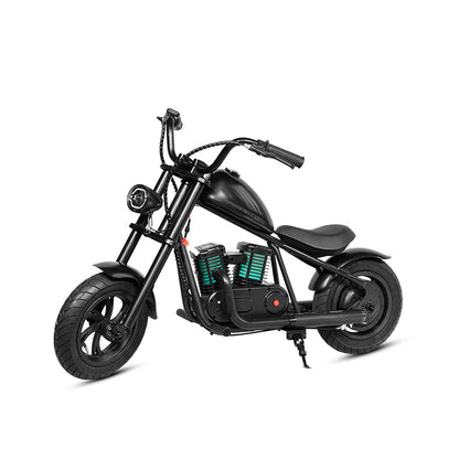 كروني EL-MB03P للأطفال هارلي طلاء أسود مع تطبيق صوت بلوتوث ودخان مزيف ضوء LED