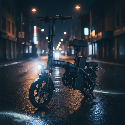 دراجة كهربائية مدمجة كروني A5F بعجلة 14 بوصة قابلة للطي، بمحرك 350 واط للسفر والتنقل في المدينة
