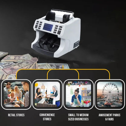 عداد فواتير ذكي عالي السرعة CRONY H-8700 بسرعة 1200 ورقة/دقيقة مع طابعة حرارية مدمجة وشاشة TFT ومتحقق من الأوراق النقدية