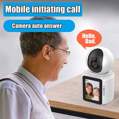 كاميرا مكالمات الفيديو CRONY C30+ بدقة 2K، كاميرا أمان ذكية للمنزل مع واي فاي، شاشة 1080P، اتصال داخلي فوري، صوت ثنائي الاتجاه، رؤية ليلية لمراقبة الأطفال ورعاية المسنين