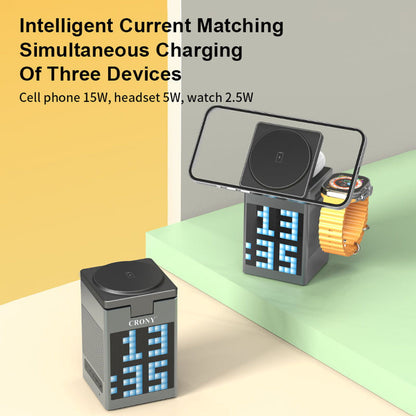 CRONY S5 Wireless charger With Speaker and Clock