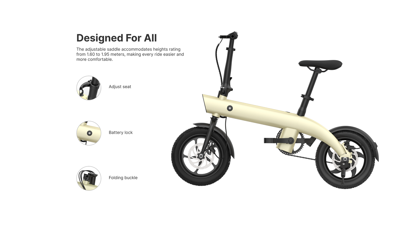 سكوتر كهربائي CRONY H2 250 واط دراجة كهربائية للبالغين للانتقال اليومي
