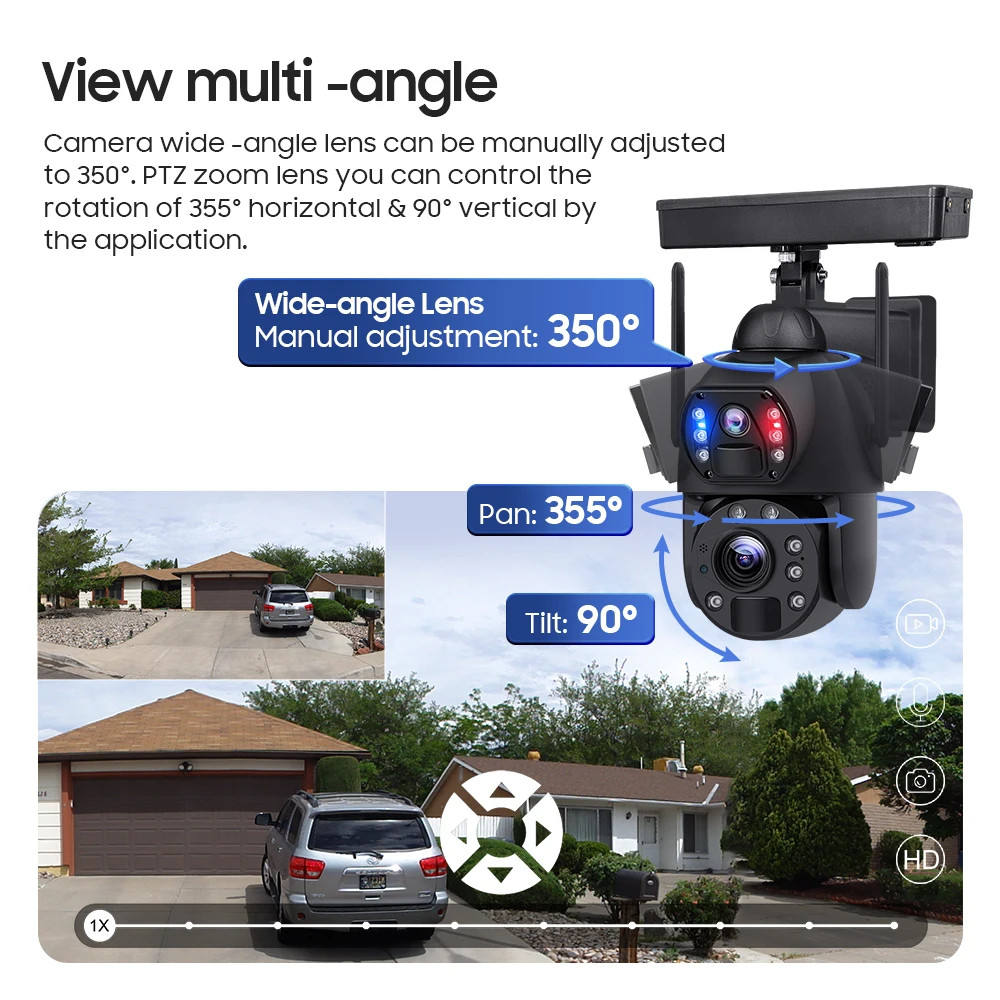 كاميرا بطارية شمسية CRONY ST-599-8MP-4G-30X-20W 24 ساعة تسجيل