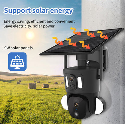 كاميرا CRONY RBX-SD320 4G-4K-8MP RBX-SD320 واي فاي-4K-8MP شمسية مزدوجة الربط بطارية كاميرا PT مدمجة بطارية خارجية تتبع بشري تلقائي عدسة مزدوجة شمسية