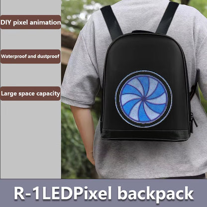 CRONY LED display backpack R1 motorcycle backpack with customizable programmable smart light-up digital display