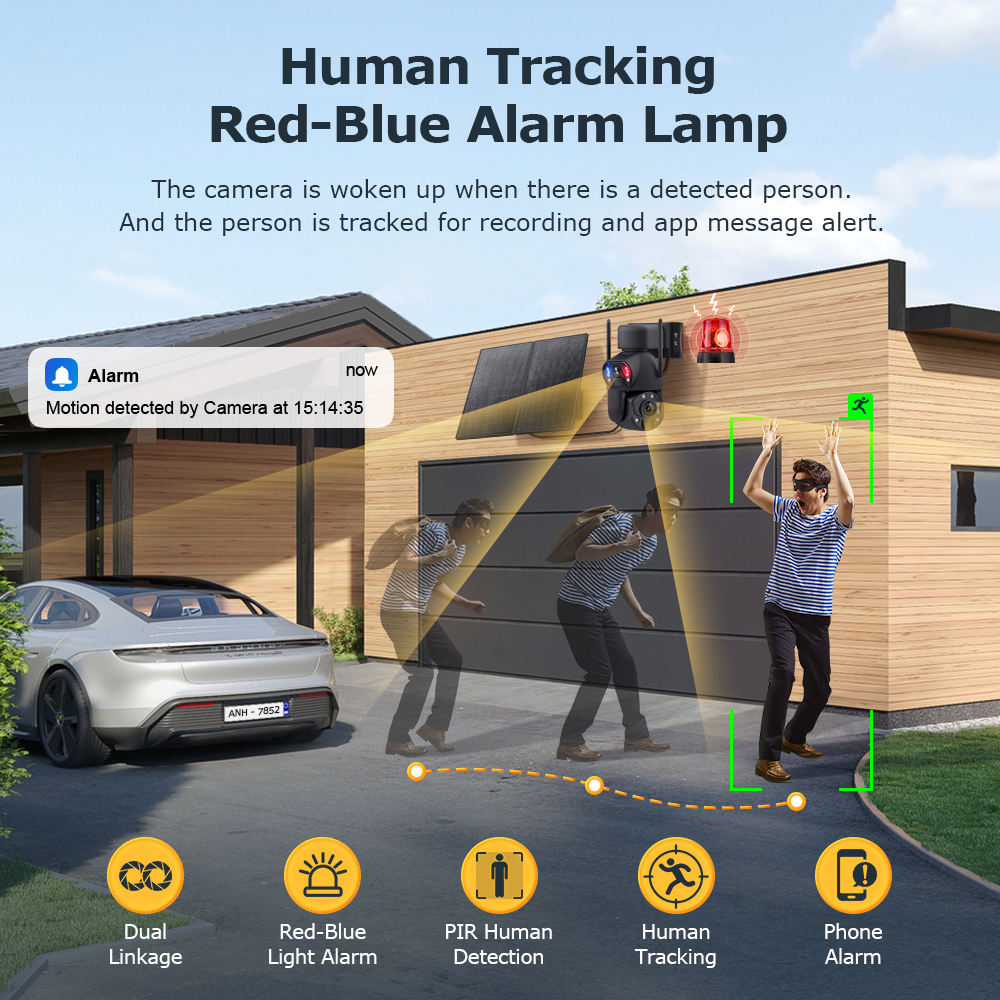 كاميرا بطارية شمسية CRONY ST-599-8MP-4G-30X-20W 24 ساعة تسجيل