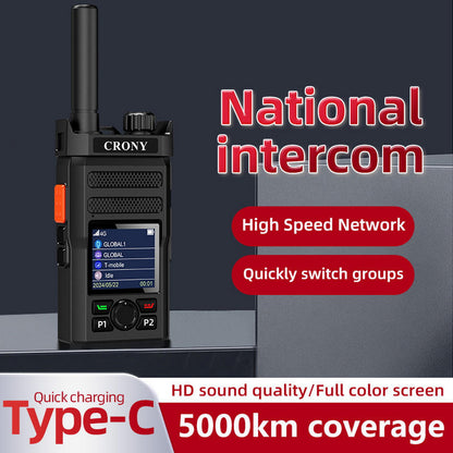 CRONY CY-C9 4G WIFI Long Range Walkie Talkie Portable Two Way Radio with 6000mAh Battery TypeC Charging