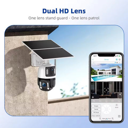 كروني RBX-SD500 كاميرا شمسية خارجية للأمن بقدرة منخفضة 50 ضعف 4G مع رؤية ليلية ملونة كاملة وتتبع الحركة وكشف الإنسان