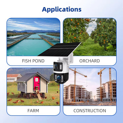 كروني RBX-SD500 كاميرا شمسية خارجية للأمن بقدرة منخفضة 50 ضعف 4G مع رؤية ليلية ملونة كاملة وتتبع الحركة وكشف الإنسان