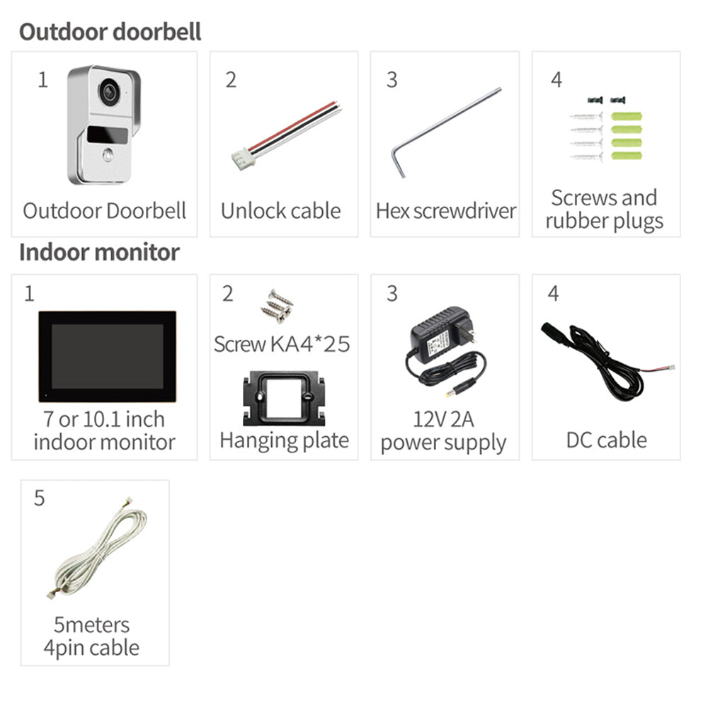 جهاز مراقبة داخلي بشاشة لمس 10 بوصة عالية الدقة CRONY، هاتف باب فيديو IP، نظام الاتصال الداخلي عبر الواي فاي