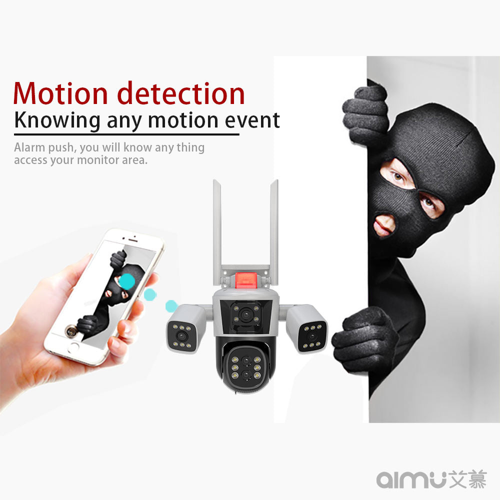 كروني WQQ849S-PW-8K-10X (تطبيق IPC360 للمنزل) كاميرا بأربع رؤوس