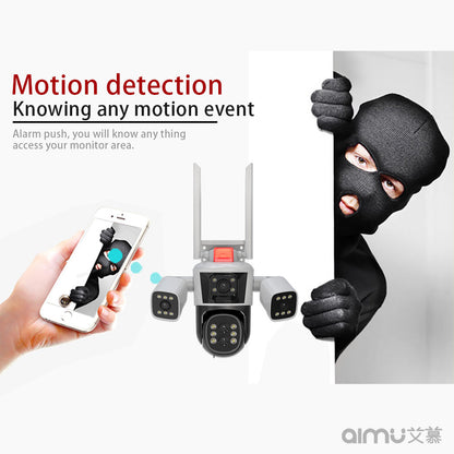 كروني WQQ849S-PW-8K-10X (تطبيق IPC360 للمنزل) كاميرا بأربع رؤوس