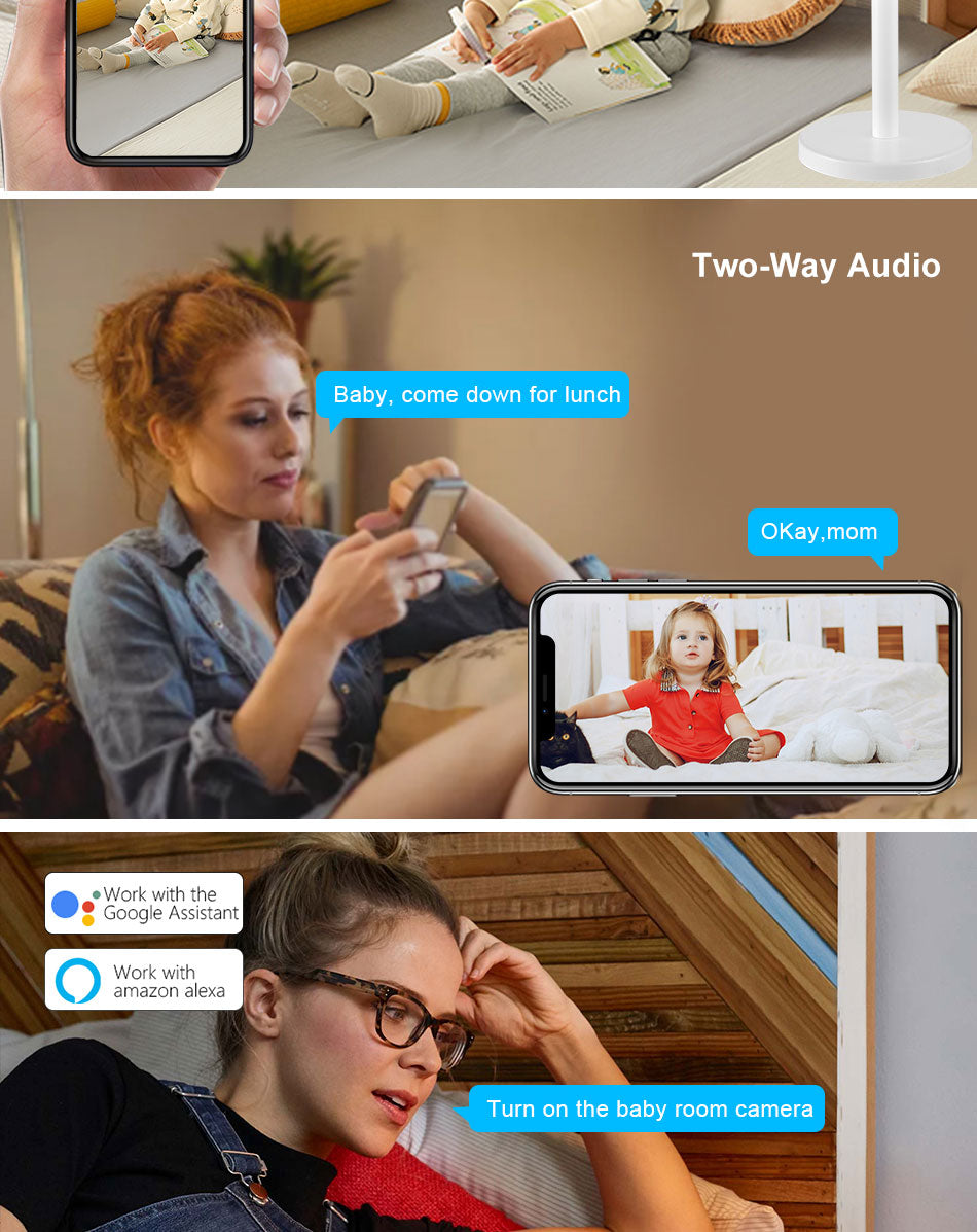 كاميرا ساعة لاسلكية بتصميم رأس ساعة، كاميرا ساعة CRONY X8-1080P-WiFi، ساعة طاولة