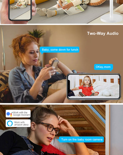 كاميرا ساعة لاسلكية بتصميم رأس ساعة، كاميرا ساعة CRONY X8-1080P-WiFi، ساعة طاولة