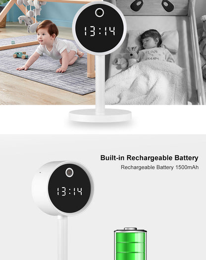 كاميرا ساعة لاسلكية بتصميم رأس ساعة، كاميرا ساعة CRONY X8-1080P-WiFi، ساعة طاولة