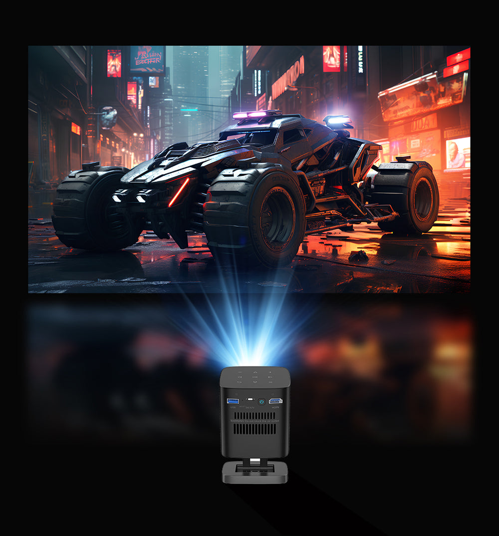 جهاز عرض عمودي CRONY C1000 ثلاثي الأبعاد مع مكبر صوت بلوتوث، ميني 1080 بكسل، واي فاي، ذكي، LED DLP، أندرويد، مسرح منزلي محمول، جهاز عرض فيديو جيب بيكو مع بطارية