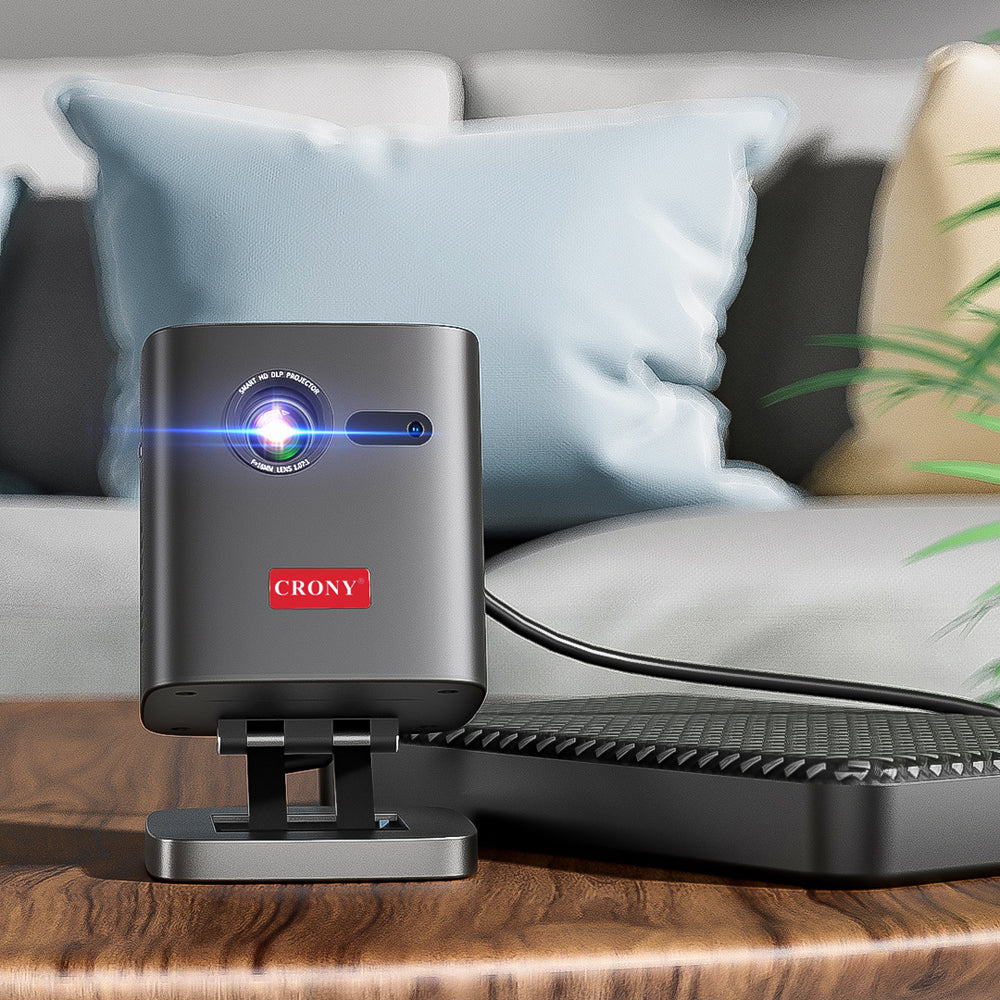 جهاز عرض عمودي CRONY C1000 ثلاثي الأبعاد مع مكبر صوت بلوتوث، ميني 1080 بكسل، واي فاي، ذكي، LED DLP، أندرويد، مسرح منزلي محمول، جهاز عرض فيديو جيب بيكو مع بطارية