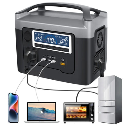 محطة طاقة محمولة CRONY BS800+ بقدرة 800 واط محطة طاقة محمولة بسعة كبيرة شحن سريع حماية متعددة للطوارئ الخارجية