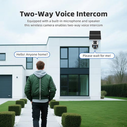 كروني RBX-SD500 كاميرا شمسية خارجية للأمن بقدرة منخفضة 50 ضعف 4G مع رؤية ليلية ملونة كاملة وتتبع الحركة وكشف الإنسان