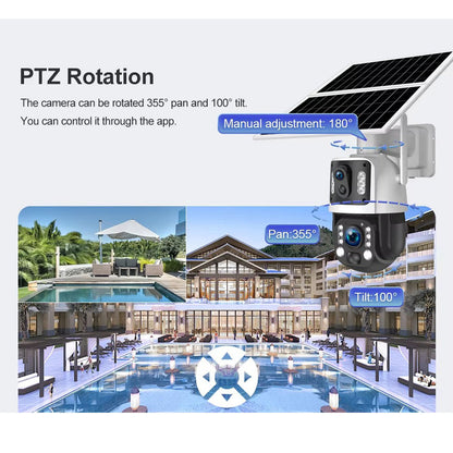 كروني RBX-SD500 كاميرا شمسية خارجية للأمن بقدرة منخفضة 50 ضعف 4G مع رؤية ليلية ملونة كاملة وتتبع الحركة وكشف الإنسان