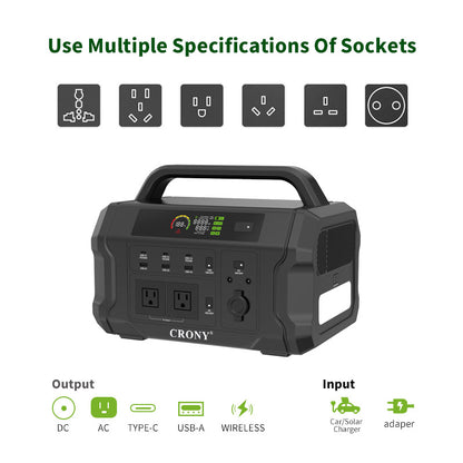 محطة طاقة محمولة CRONY CN1002-1800W تيار متردد 230 فولت