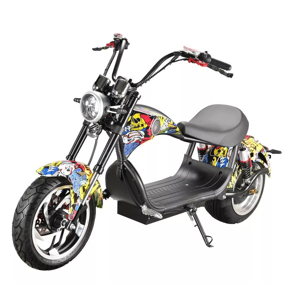 كروني نيو X1 هارلي سيارة كهربائية مع مكبر صوت بلوتوث سكوتر كهربائي تعليق أمامي وخلفي