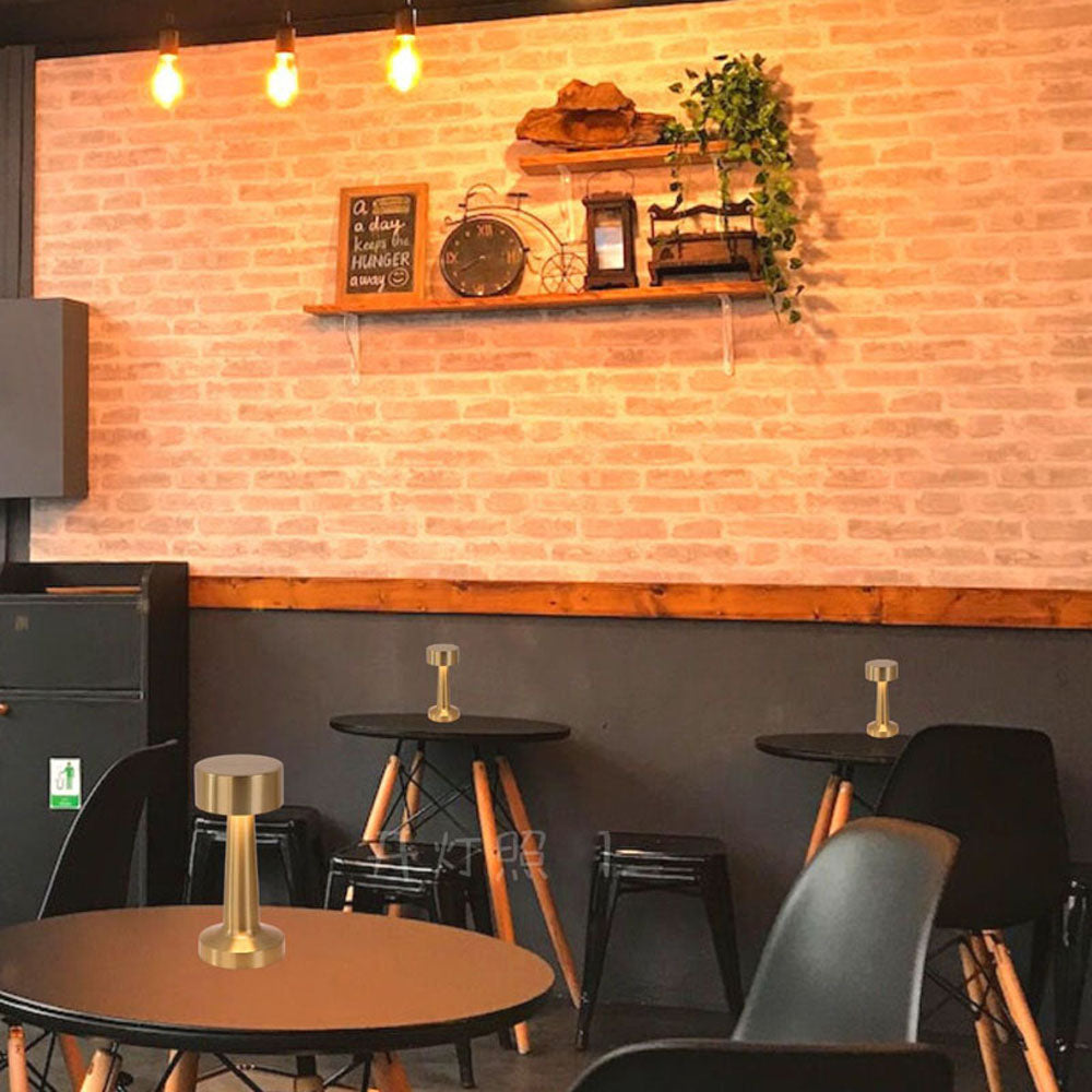 مصباح طاولة دمبل كروني ذهبي وردي مع تعتيم بثلاثة ألوان