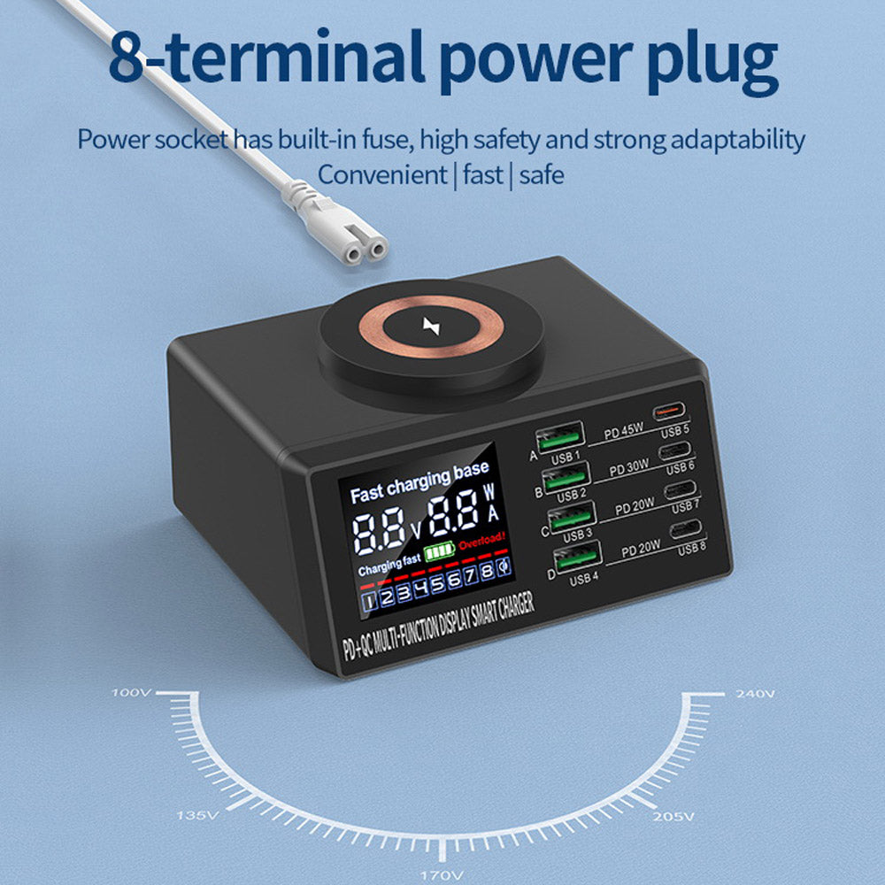 محطة شحن متعددة الوظائف CRONY WLX-X9M شواحن متعددة الوظائف طاقة عالية 110 واط 8 منافذ شاحن USB C متعدد