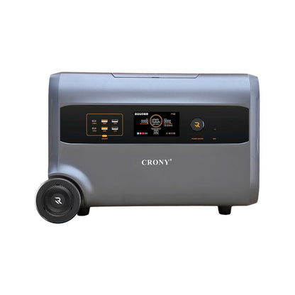 محطة طاقة محمولة CRONY PEPF2400 بقدرة 3000 واط وسعة 2400 واط ساعة مولد شمسي مع شحن سريع ومنفذ يو إس بي وتيار متردد ومباشر للاستخدام في التخييم الخارجي والطوارئ