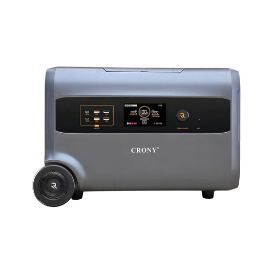 محطة طاقة محمولة CRONY PEPF2400 بقدرة 3000 واط وسعة 2400 واط ساعة مولد شمسي مع شحن سريع ومنفذ يو إس بي وتيار متردد ومباشر للاستخدام في التخييم الخارجي والطوارئ