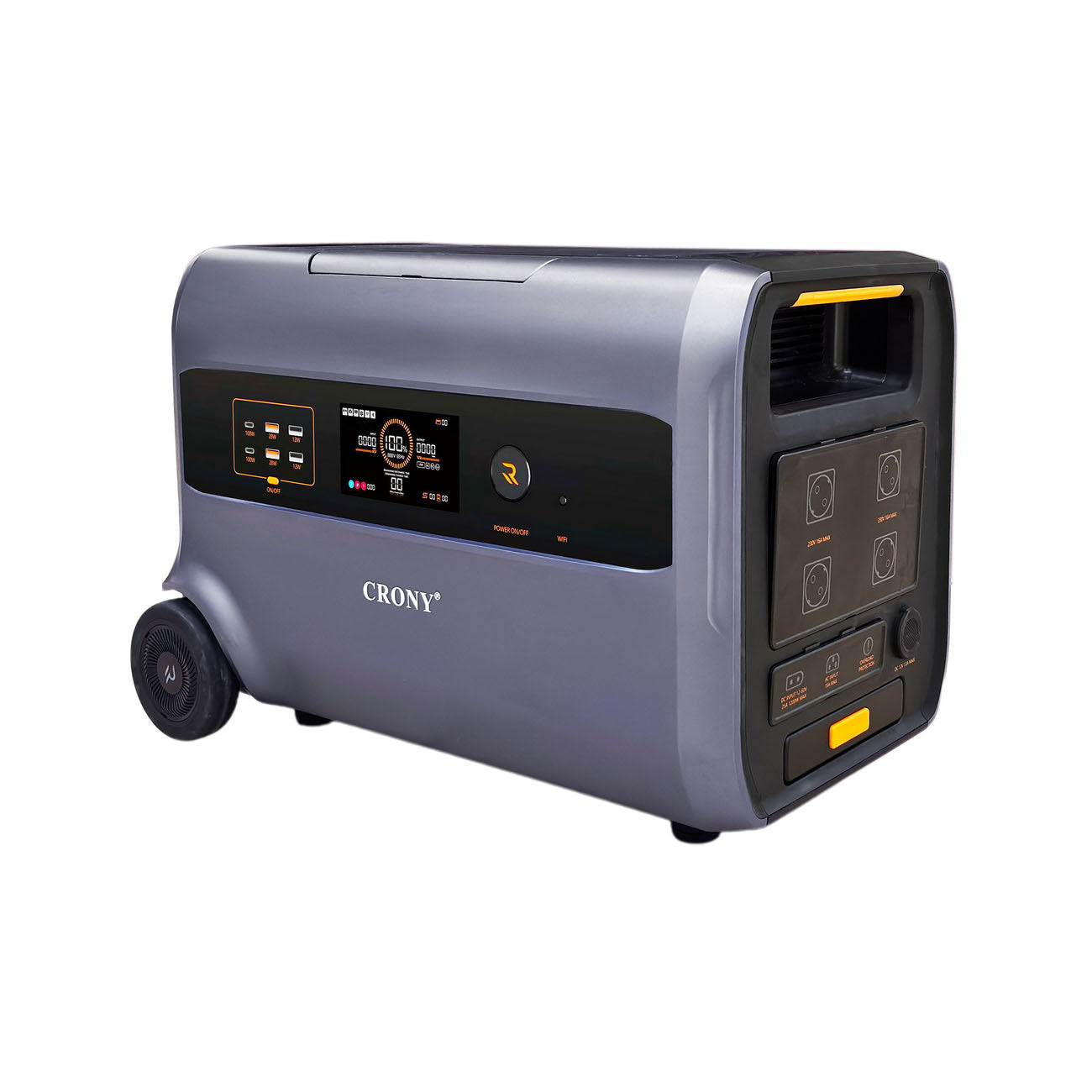 محطة طاقة محمولة CRONY PEPF2400 بقدرة 3000 واط وسعة 2400 واط ساعة مولد شمسي مع شحن سريع ومنفذ يو إس بي وتيار متردد ومباشر للاستخدام في التخييم الخارجي والطوارئ