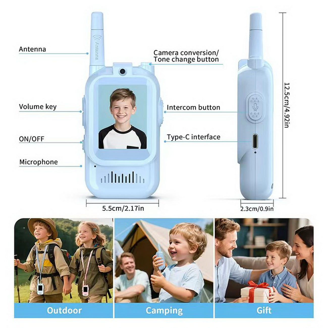 CRONY KS01 Children video walkie-talkie Toy Walkie Talkie with Video Camera Screen Wireless 2.4G WiFi Rechargeable Portable