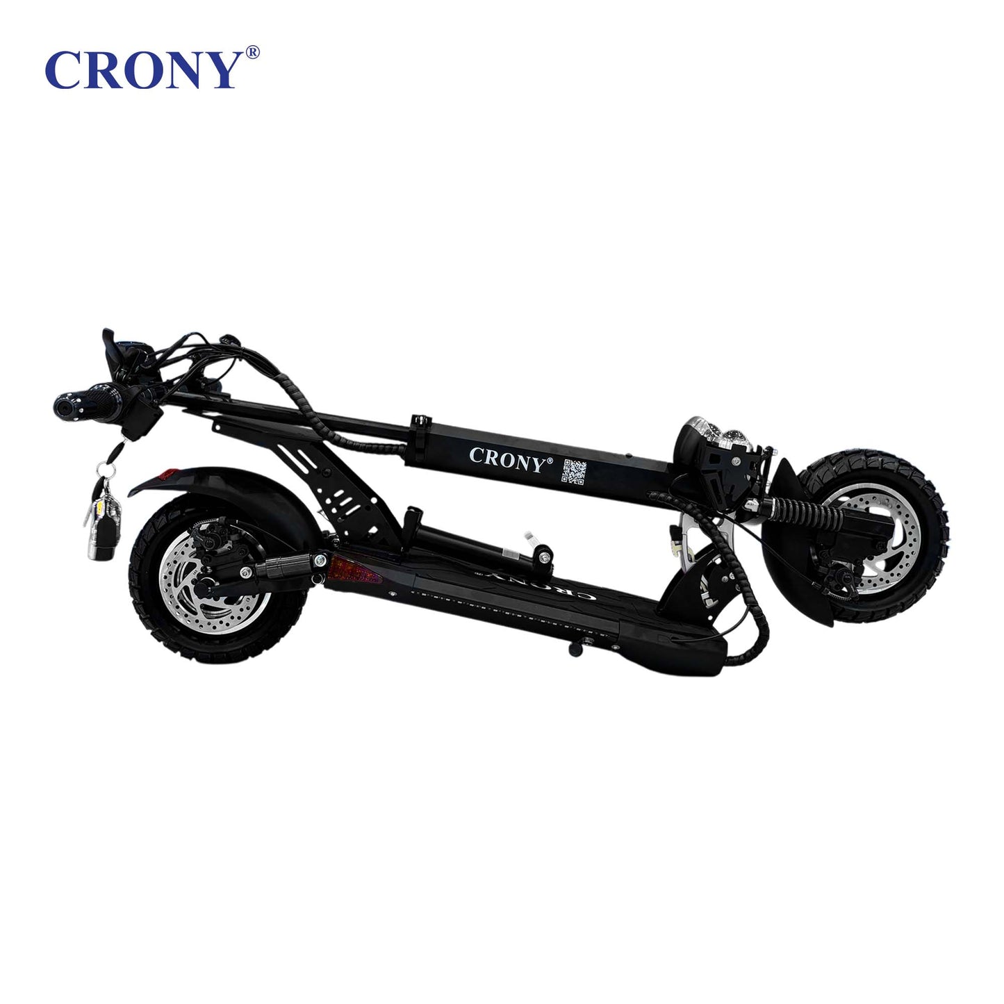 CRONY V10 Big Display+Seat Electric Scooter 1200W Motor 48V/14AH Battery 25-35KM Range Disc Brakes Front/Rear Suspension