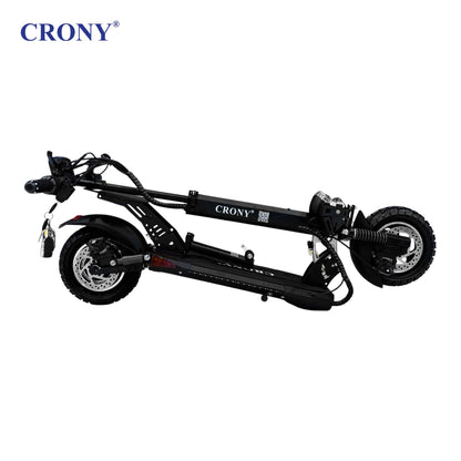 CRONY V10 Big Display+Seat Electric Scooter 1200W Motor 48V/14AH Battery 25-35KM Range Disc Brakes Front/Rear Suspension