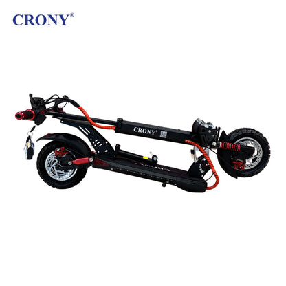 CRONY V10 Big Display+Seat Electric Scooter 1200W Motor 48V/14AH Battery 25-35KM Range Disc Brakes Front/Rear Suspension