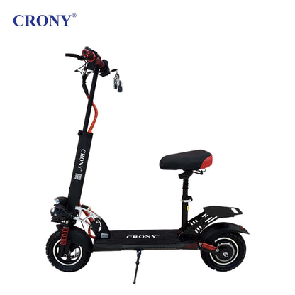 CRONY V10 Big Display+Seat Electric Scooter 1200W Motor 48V/14AH Battery 25-35KM Range Disc Brakes Front/Rear Suspension