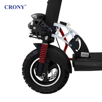 CRONY V10 Big Display+Seat Electric Scooter 1200W Motor 48V/14AH Battery 25-35KM Range Disc Brakes Front/Rear Suspension