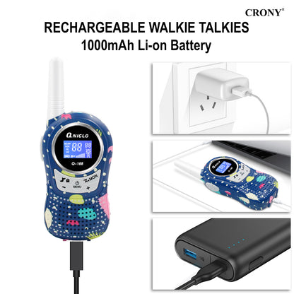 Crony The Q168 Plus Walkie Talkie is a compact and reliable communication device designed for clear and stable performance in daily use. Operating on UHF 400–470MHz, it provides a communication range of 1–3 KM,